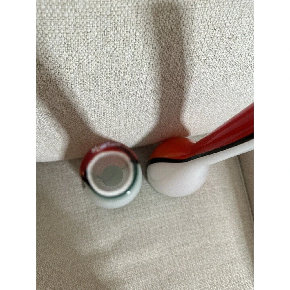 Lot Of 2 Glass Art Bottle Vase Red, White, Black Home‎ Decor Accent Piece